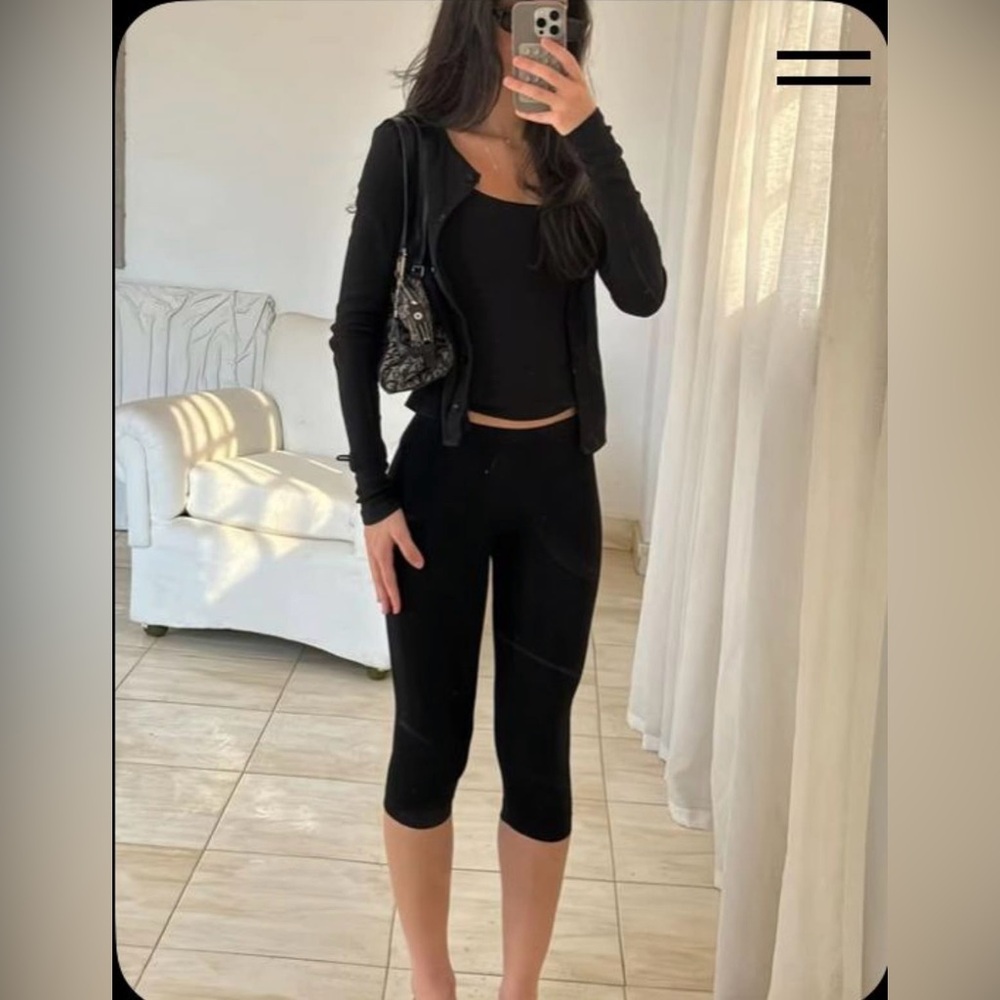 Loft Cotton Black Button Cardigan